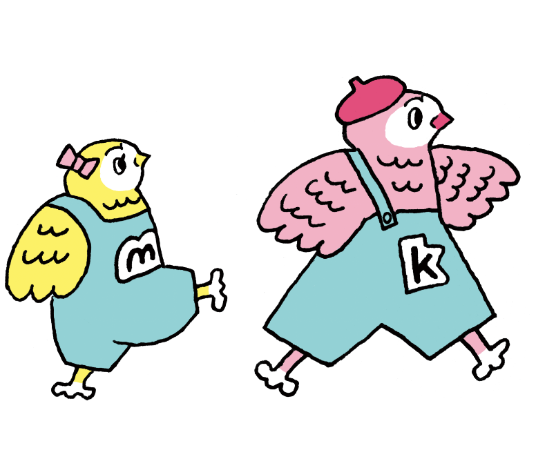 kokoちゃんとmomoちゃんのイラスト